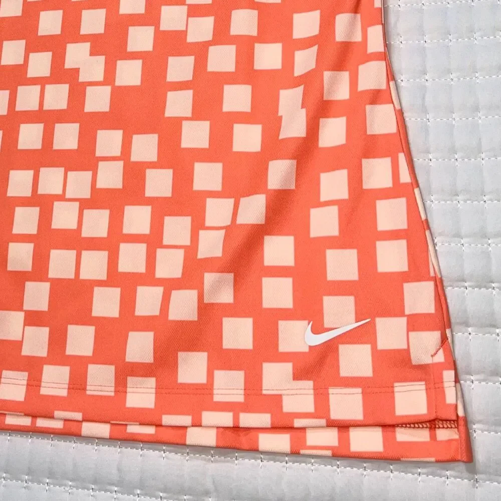 Nike Athletic Golf Shirt Size S Womans Orange Standard Fit Sleeveless Collared